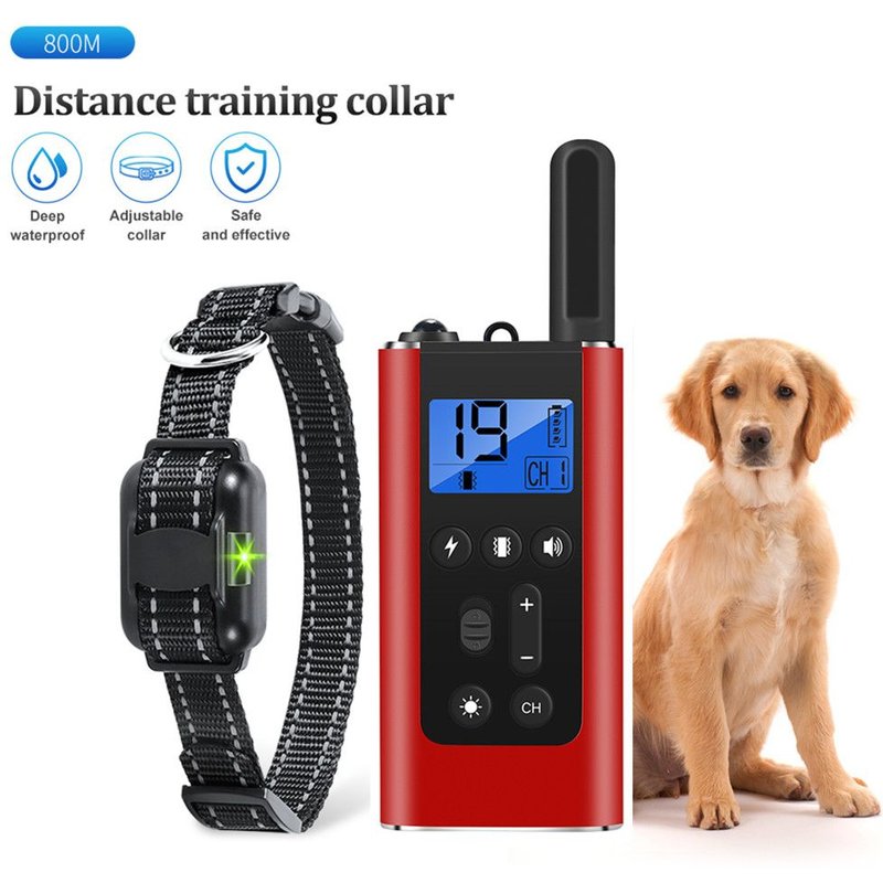 Collier Électrique D'entraînement Pour Chien, 800m, Pour Animaux Domestiques, Pour Arrêter D'aboyer, Étanche, Rechargeable Pour Toutes Les Tailles, Son De Choc Et De Vibration