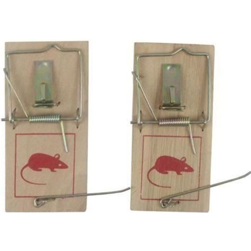 Lot de 2 Pièges à souris, Tapette à souris efficace et puissant en bois Piège fiable en bois avec un système de fermeture