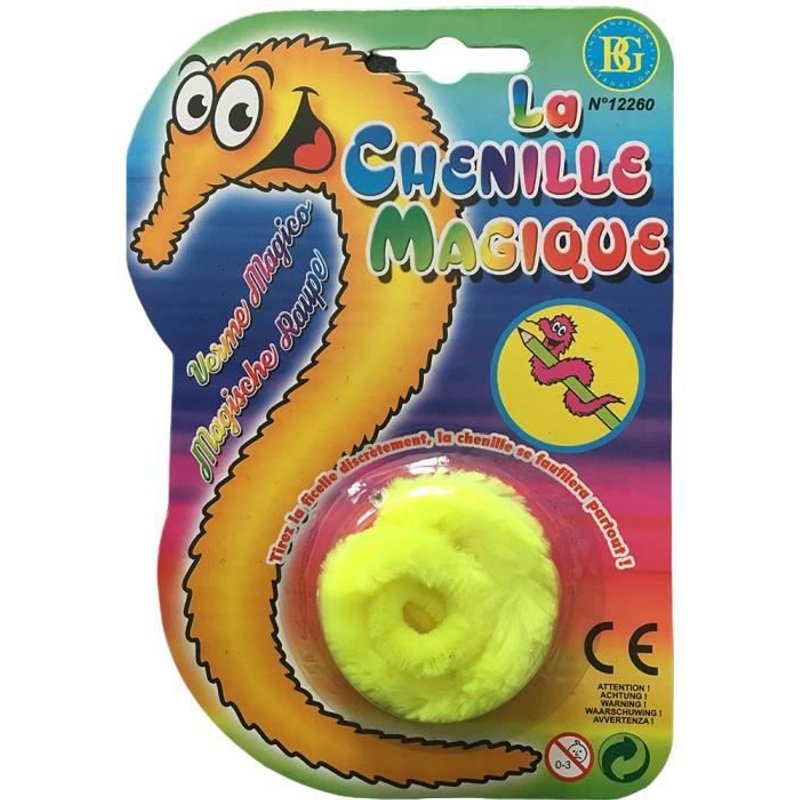 La Chenille Magique - Couleur Jaune - Tirez Discrètement Sur Le Fil Invisible, La Chenille Se Faufillera Partout !