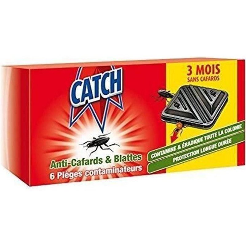 CATCH Set de 6 Contaminateurs Anti-cafards - Détruit tout le nid.