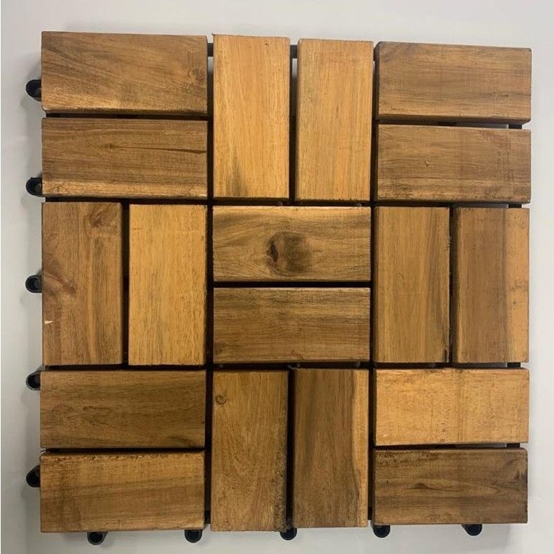 Lot de 30 Dalles de Terrasse Clipsable en Bois 31 X 31 cm Hobby Tech