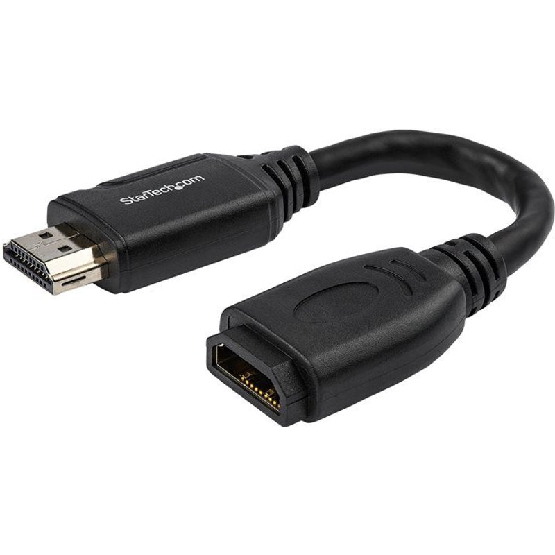 StarTech.com Câble d'extension HDMI® mâle à femelle Connecteur de préhension HDR Garantie à vie - Câble de rallonge HDMI - HDMI mâle droit pour HDMI femelle droit - 15.2 cm - double...