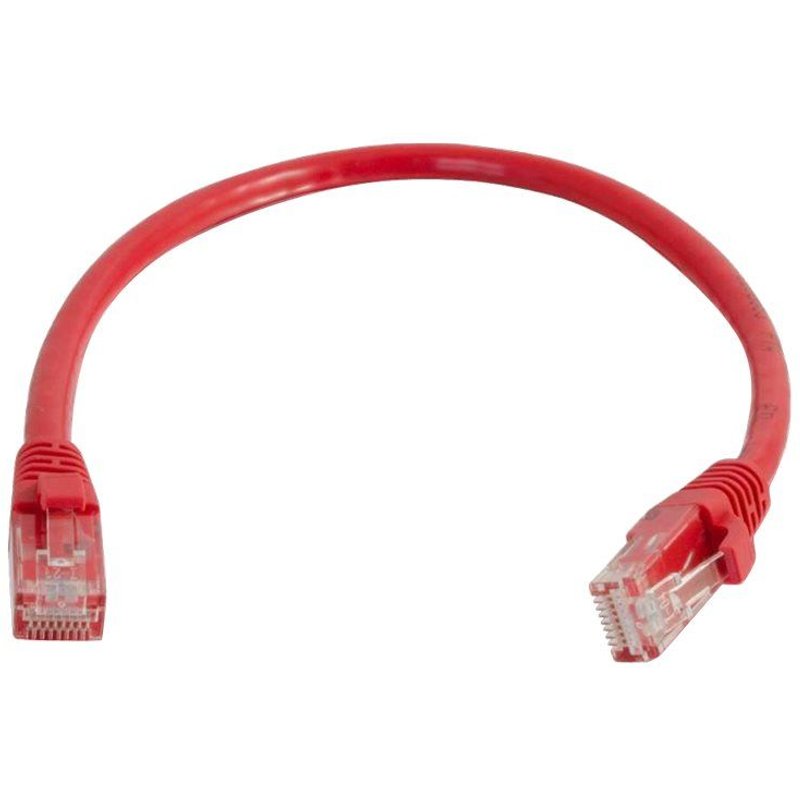 C2G Cat6 Booted Unshielded (UTP) Network Patch Cable - Cordon de raccordement - RJ-45 (M) pour RJ-45 (M) - 2 m - UTP - CAT 6 - moulé, sans crochet, bloqué - rouge