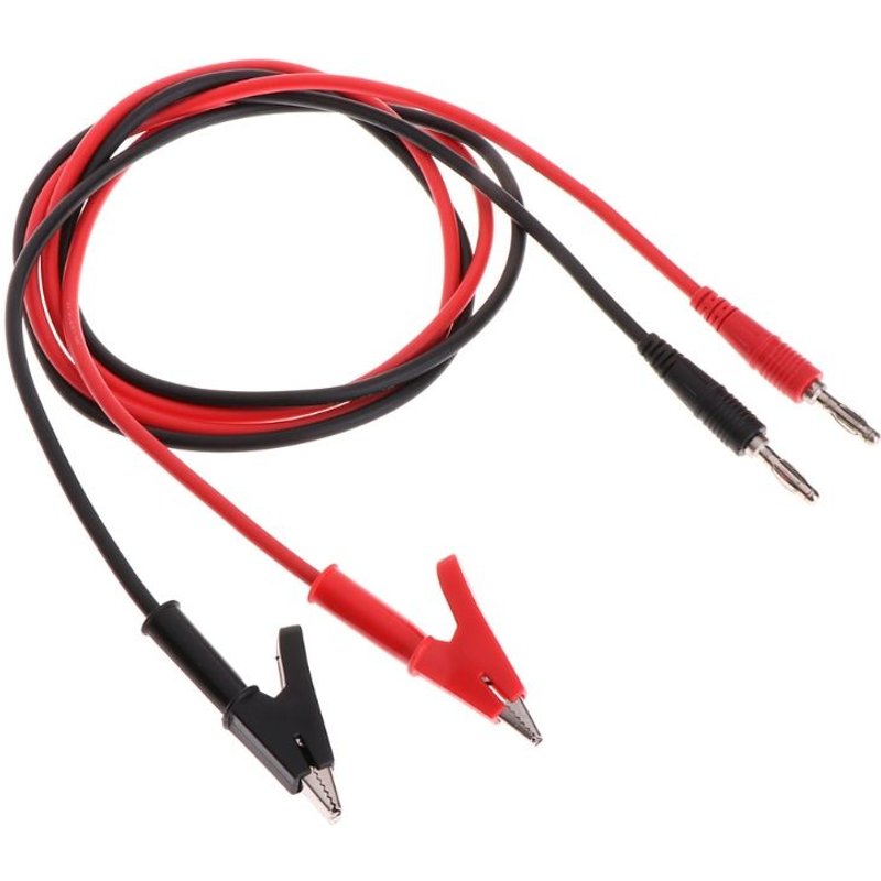 Câble banane à pince Crocodile, 2 pièces, 4mm, câble de câble de plomb pour sonde de Test, 1m