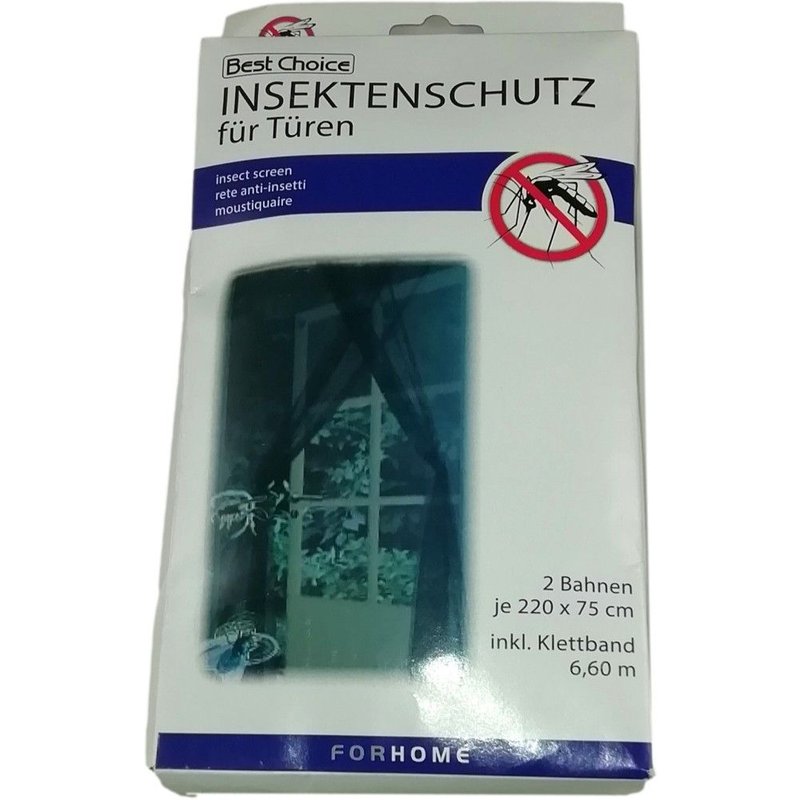 Moustiquaire de Porte ou Grande FenĂȘtre 2x 220x75cm Amovible Fixation Velcro