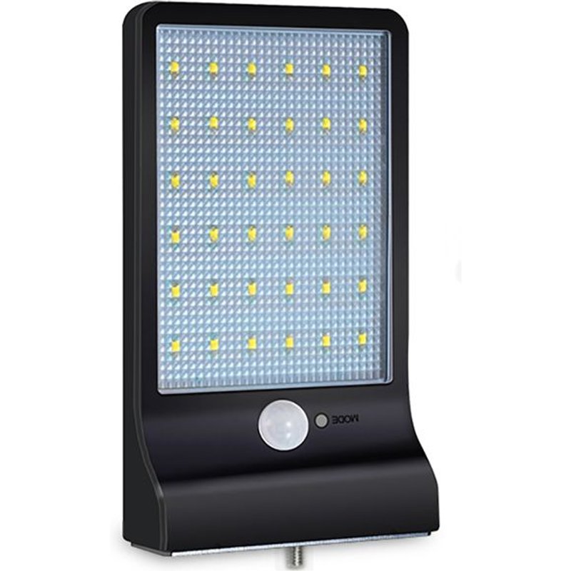Lanterne Murale Solaire Etanche à Eclairage LED et Détection de Mouvement RR-B36 - Noir