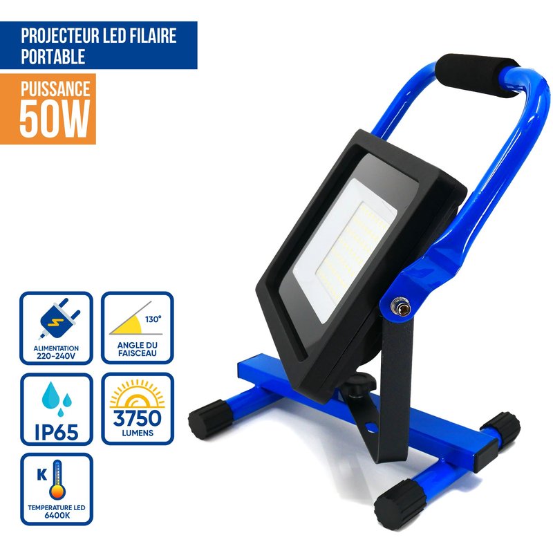 Projecteur De Chantier Led Professionnel 50w Ip65 - KELI