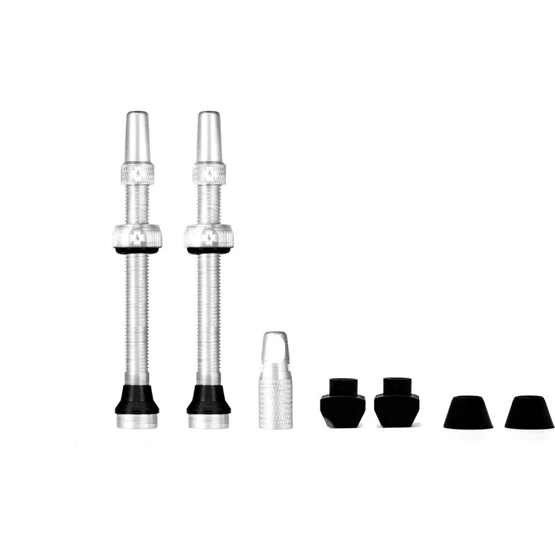 Valves tubeless Muc-Off V2 argent (paire)- 60mm