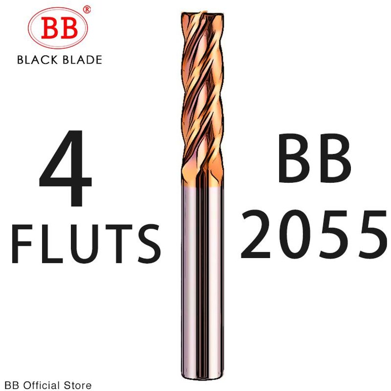 5x5x13x50 4F-BB2055 BB fraises en carbure de CNC fraises en acier au tungstène fraiseuses outils 2 4 cannelures métal clé siège visage 6 8 12mm tige HRC40 60 ""Nipseyteko
