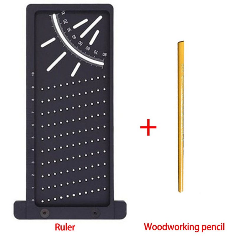 Black Règle d'angle pour menuiserie, jauge de ligne, Type T, mesure de précision, outils de travail manuels ""Nipseyteko