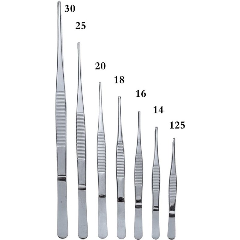 430-A 14cm Pincettes médicales 430 Anti-iode, en acier inoxydable, longues et droites, coude à tête droite de 12.5 à 30cm, outils médicaux épais ""Nipseyteko