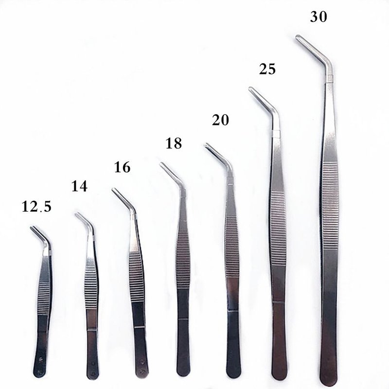 B 14cm Pincettes de sablage de haute qualité en acier inoxydable 304, pinces longues Anti-iode de 12.5 à 30Cm à coude à tête droite, outils médicaux ""Nipseyteko