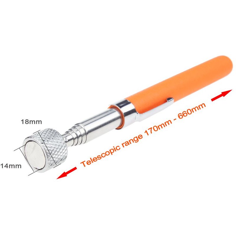 10LB yellow Outils de ramassage magnétiques réglables télescopiques, stylo extensible à longue portée, outil pratique pour ramasser des écrous ""Nipseyteko