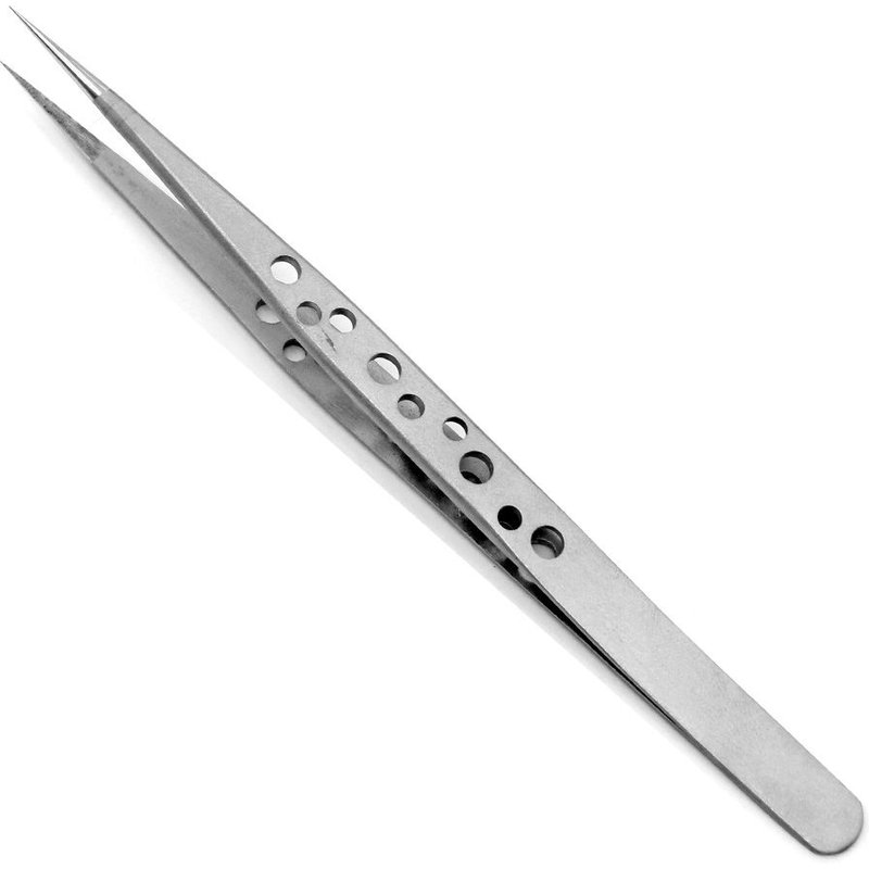 Sharp Point Pincettes industrielles antistatiques ESD, pointe droite incurvée, pincettes de précision en acier inoxydable, outil manuel de réparation de téléphones SMD ""Nipseyteko