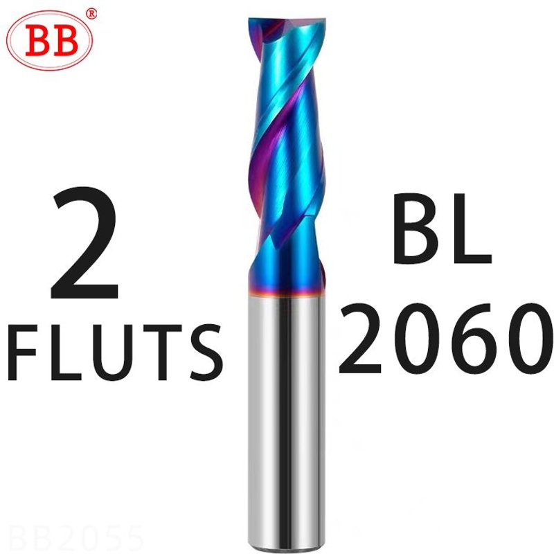 3x4x8x50 2F-BL2060 BB fraises en carbure de CNC fraises en acier au tungstène fraiseuses outils 2 4 cannelures métal clé siège visage 6 8 12mm tige HRC40 60 ""Nipseyteko