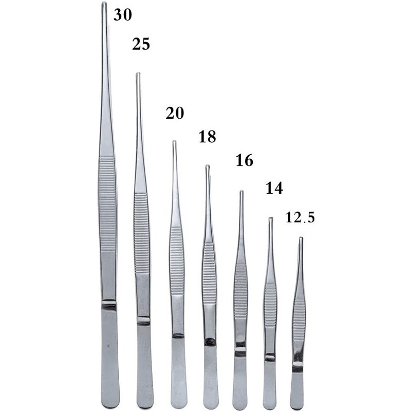 A 25cm Pincettes de sablage de haute qualité en acier inoxydable 304, pinces longues Anti-iode de 12.5 à 30Cm à coude à tête droite, outils médicaux ""Nipseyteko