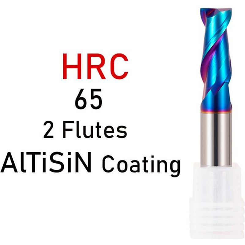 2X4DX50L-2F HRC65 For Steel 1PCS Fraise en carbure à 2 cannelures, revêtement en alliage, outil de coupe en acier au tungstène, fraiseuses CNC, HRC50 HRC55 HRC65 ""Nipseyteko