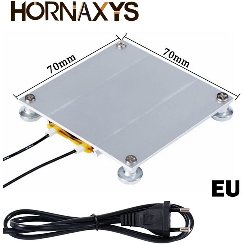 H003 EU plug Station de soudage de puces de démolition BGA, 70x70mm, aluminium PTC IP20, plaque chauffante 300W 260 degrés ""Nipseyteko