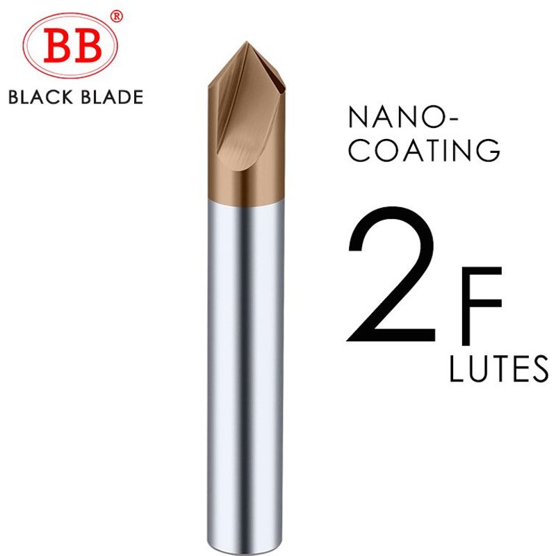 120 Degree 2F-BB2055 7mm BB – Fraise d'angle, à chanfrein en carbure, chanfreinage, bords d'ébavurage, routeur V, 60, 90 et 120 degrés, 2 3 cannelures ""Nipseyteko