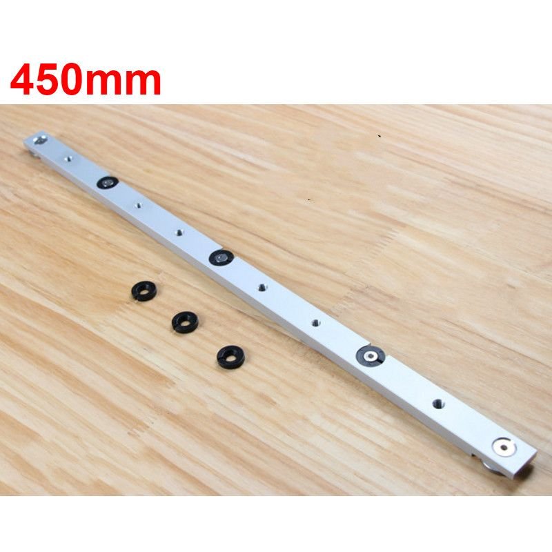 1Pc 450mm Miter Bar Alliage en aluminium pour bricolage, outils de menuiserie, fente en mitre avec voies en T, glissière en barre de mitre pour table à scie ""Nipseyteko