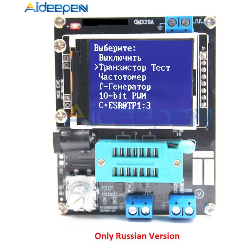 Russian Version Testeur de Transistor GM328A GM328B, Diode LCR, capacité ESR, compteur de fréquence de tension PWM, Kit de bricolage avec étui ""Nipseyteko