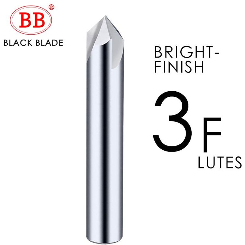60 Degree 3F-BF2045 10mm BB Fraise d'angle, à chanfrein en carbure, chanfreinage, bords d'ébavurage, routeur V, 60, 90 et 120 degrés, 2 3 cannelures ""Nipseyteko