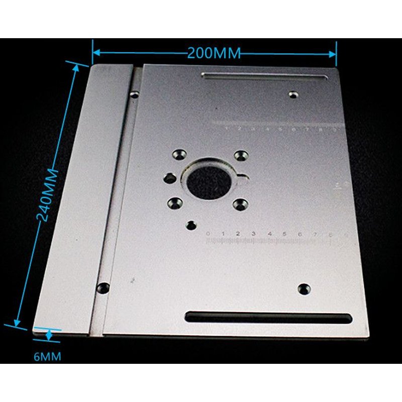 Aluminum Plate A Plaque d'insertion de Table de routeur pour établi de travail du bois, scie de Table avec Guide de jauge à onglet profil en Aluminium, supports coulissants de clôture ""Nipseyteko