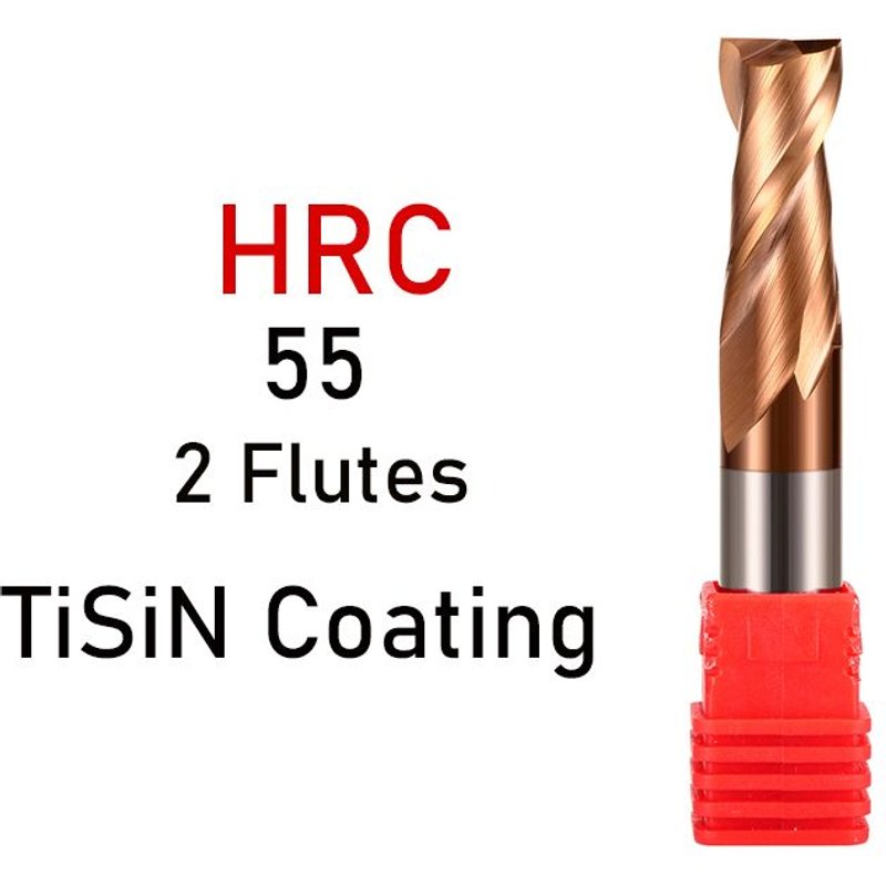 12X12DX75L-2F HRC55 For Steel 1PCS Fraise en carbure à 2 cannelures, revêtement en alliage, outil de coupe en acier au tungstène, fraiseuses CNC, HRC50 HRC55 HRC65 ""Nipseyteko