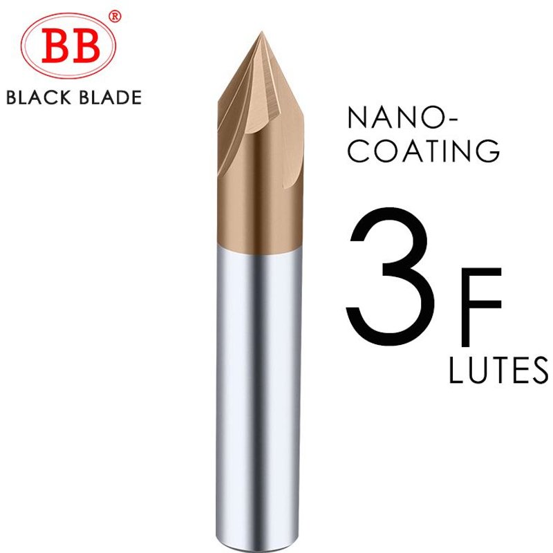 120 Degree 3F-BB2055 10mm BB – Fraise d'angle, à chanfrein en carbure, chanfreinage, bords d'ébavurage, routeur V, 60, 90 et 120 degrés, 2 3 cannelures ""Nipseyteko