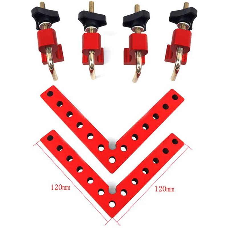 C 120mm Fixation auxiliaire en forme de L à 90 degrés, serrage de précision, carrés, planche d'épissure, panneau de positionnement, clip fixe, outils pour le travail du bois ""Nipseyteko