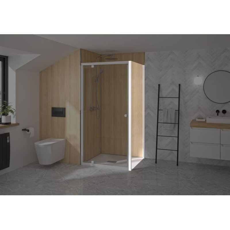 Supra Fixe 90 profile blanc verre transparent