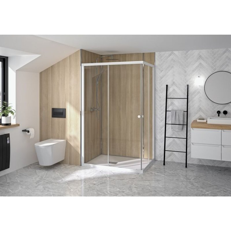 Supra Angle Gauche 120 profile blanc verre transparent