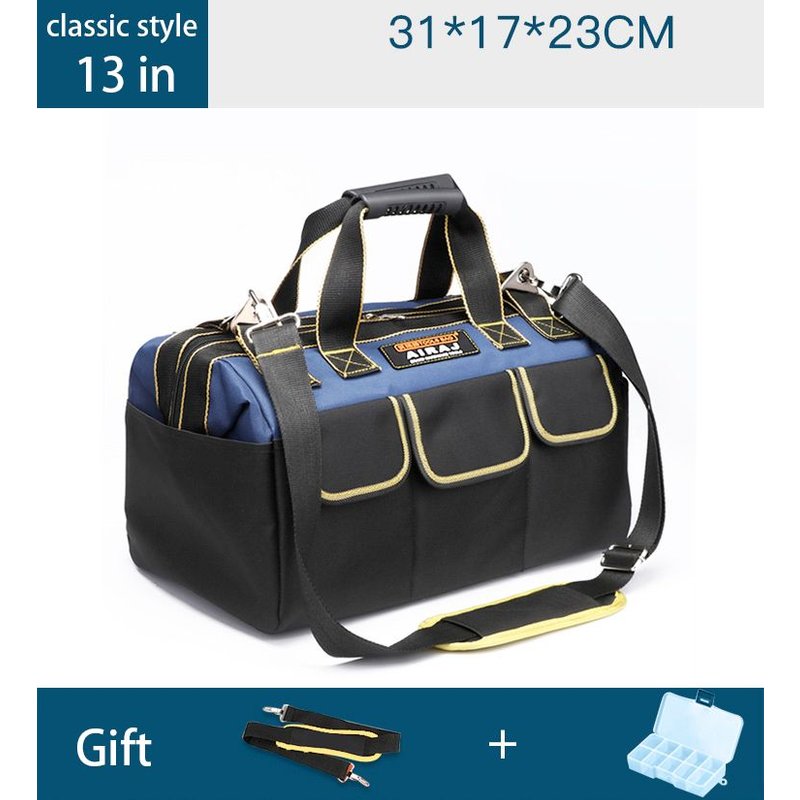 13 inch classic AIRAJ sac à outils de mise à niveau 2022, sac d'électricien de 13/15/17/19/23 pouces, Oxford 1680D, boîte à outils étanche et résistante à l'usure ""Nipseyteko