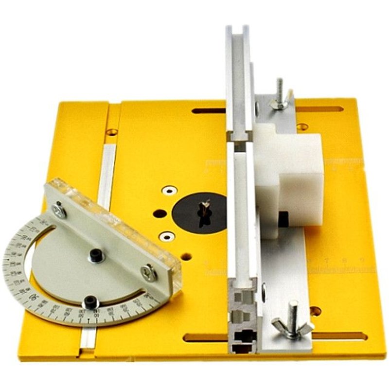 1 Set B Plaque d'insertion de Table de routeur pour établi de travail du bois, scie de Table avec Guide de jauge à onglet profil en Aluminium, supports coulissants de clôture ""Nipseyteko