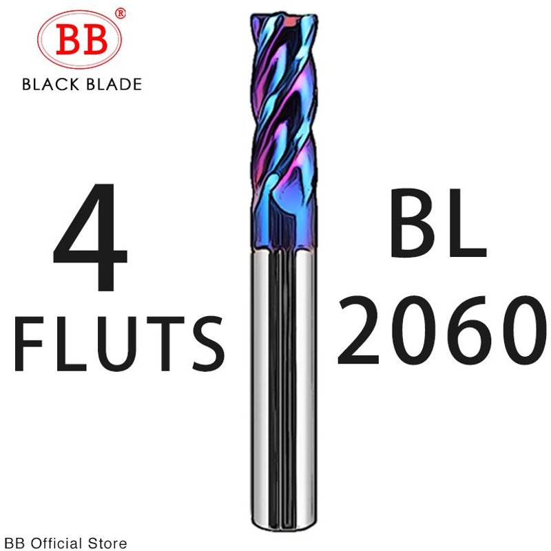 10x10x40x100 4F-BL2060 BB fraises en carbure de CNC fraises en acier au tungstène fraiseuses outils 2 4 cannelures métal clé siège visage 6 8 12mm tige HRC40 60 ""Nipseyteko