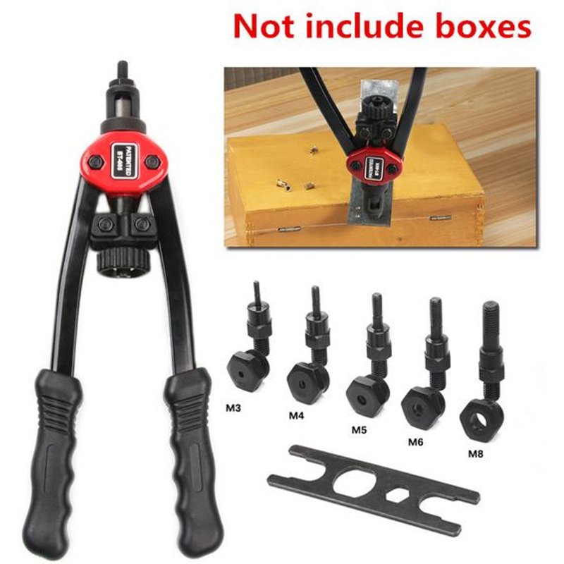 black Écrous de Rivet en acier au carbone M4 M5 M6 M8 M10 M12, boîte de 210/165/100 pièces, écrous de Rivet à tête plate, multi-tailles ""Nipseyteko