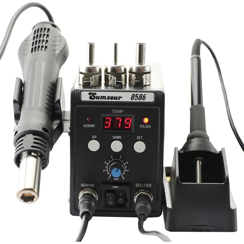 set-1 220V EU Plug Station de soudage 8586 pistolet à Air chaud + fer à souder électrique 2 en 1 affichage numérique LCD, outil de réparation d'équipement de soudage ""Nipseyteko