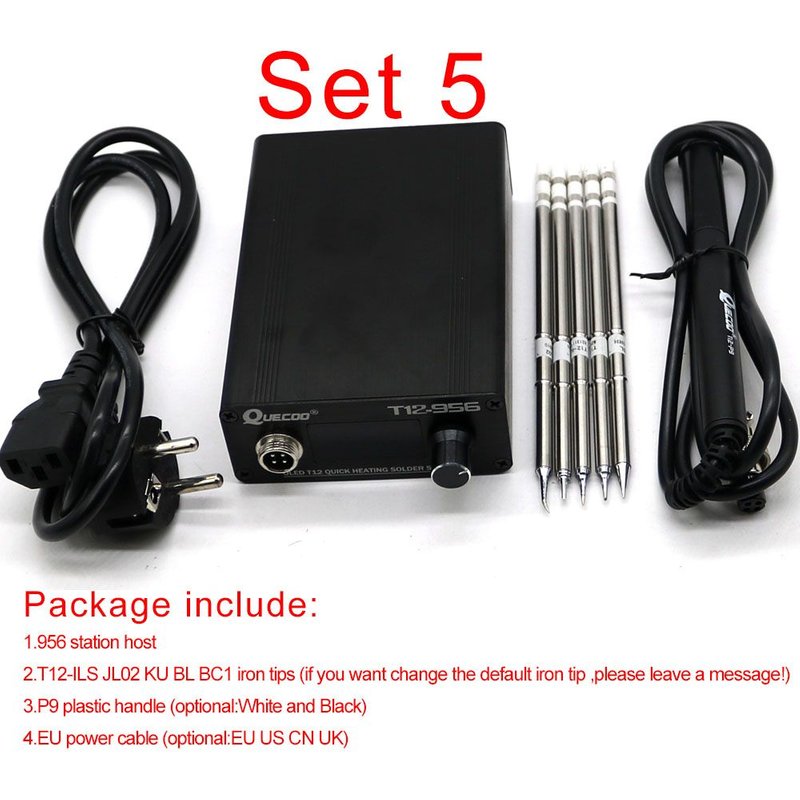 SET5 Station de soudage à affichage numérique 1.3 pouces, grand écran avec poignée en plastique et pointe de fer à souder K ""Nipseyteko