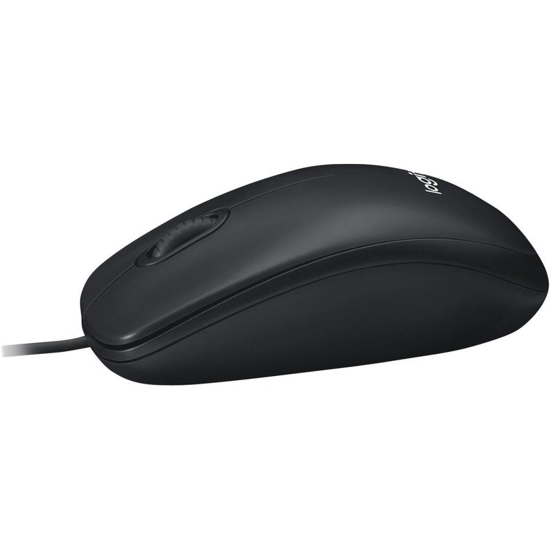 Logitech M100 - Souris - droitiers et gauchers - optique - 3 boutons - filaire - USB - noir