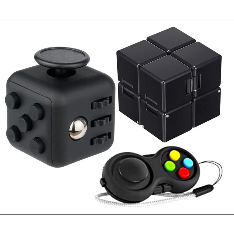 3Pcs Fidget Toy Cube Anti Stress Jouet Cube de l'infini¿Fidget Pad, Controller Réducteur de Stress pour réduire Le Stress en Cas de nervosité pour Tous Les Groupes d'âge