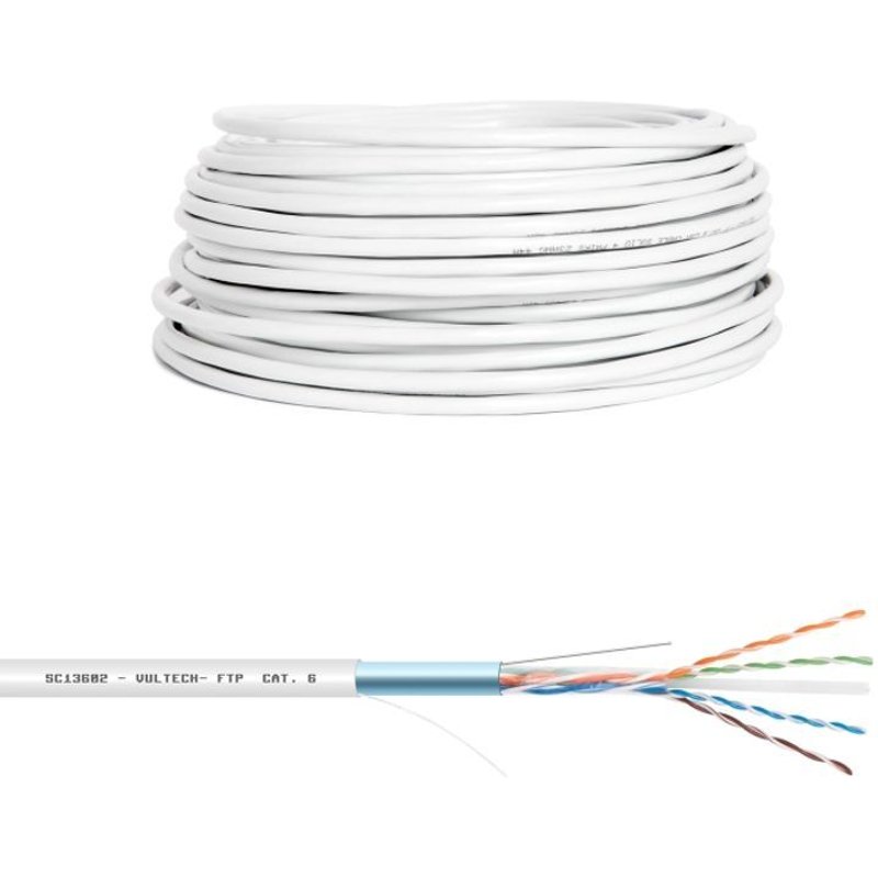 Vultech SC13602-50 câble de réseau Blanc 50 m Cat6 F/UTP (FTP)