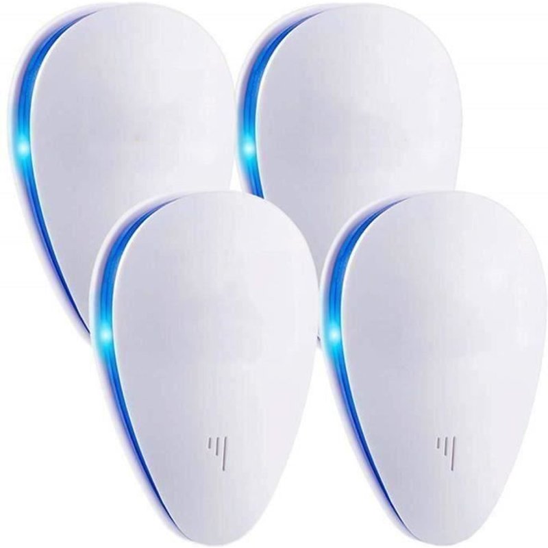 (4 Pcs)R?pulsif Ultrason Anti-Rongeurs Insectes,Int?rieur R?pulsif ?lectronique Insectes& R?pulsif Moustique Ultrason Anti