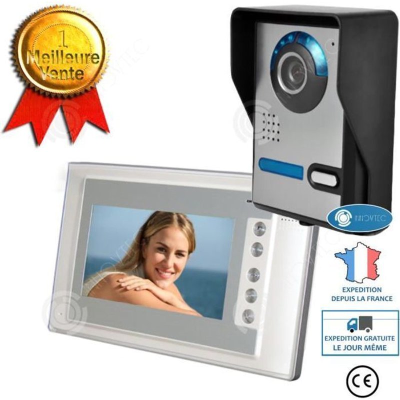 INN Shanyi Shida 7 pouces filaire infrarouge ?tanche interphone vid?o sonnette domestique sonnette un ? un