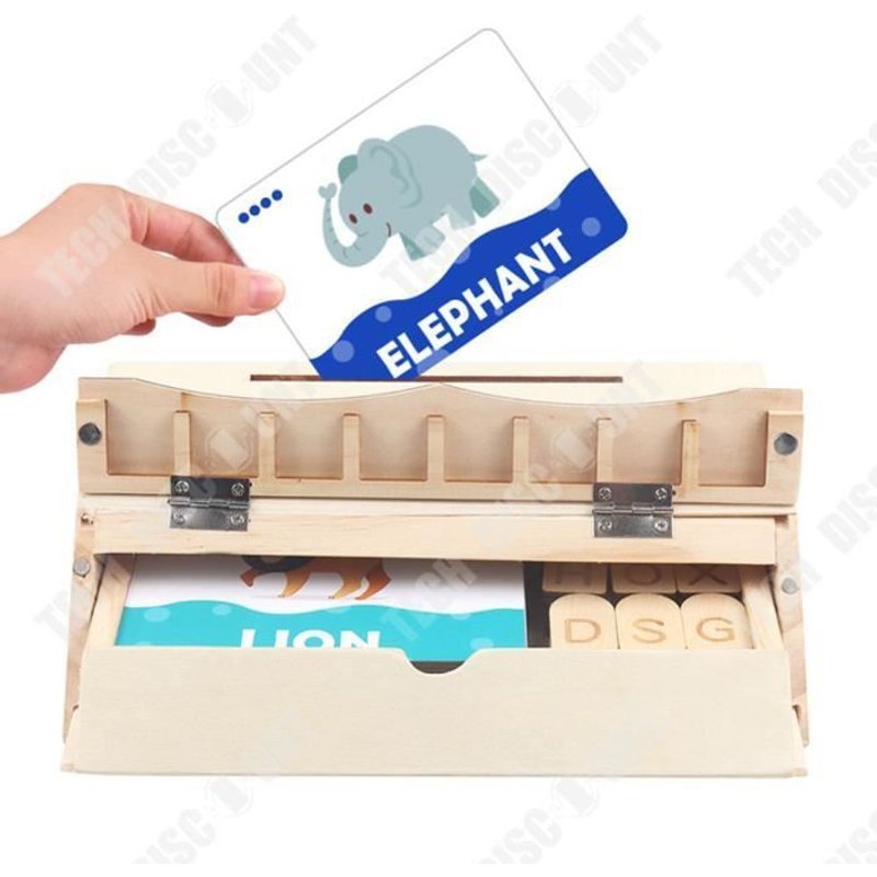 Td? Jouet De Bo?Te Assorti De Carte De Mot Anglais, Jouet De Bloc De Construction De Carte De Lettre D'?Ducation De La Petite Enfanc