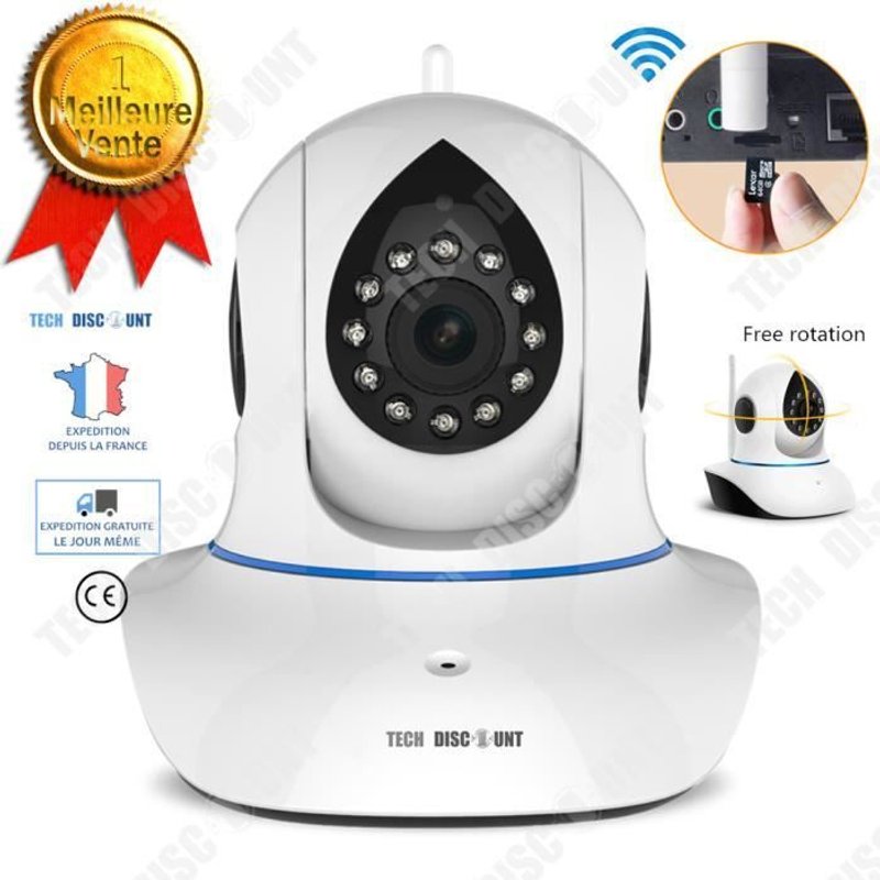 TD® Caméra de surveillance extérieure wifi sans fil intérieure ip factice vision nocturne détection de mouvement en direct filtre do