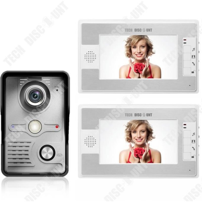 TD? Interphone vid?o sonnette 7 pouces couleur vision nocturne mat?riel ?tanche ? la pluie machine ext?rieure matrice vision nocturn