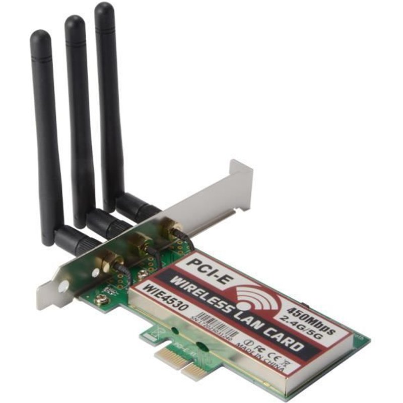 XCSOURCE Carte Wifi sans fil PCI-E Express 450Mbps Ă Antenne LAN 3pcs pour Windows 7-8-10-XP AC990