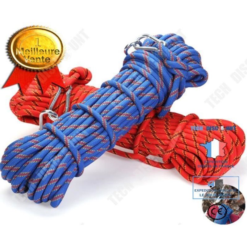 Td® Corde D'escalade Grimper Tirer Corde Sauvetage Équipement De Survie Accessoire Randonnée Aventure Utilisation Simple Solide
