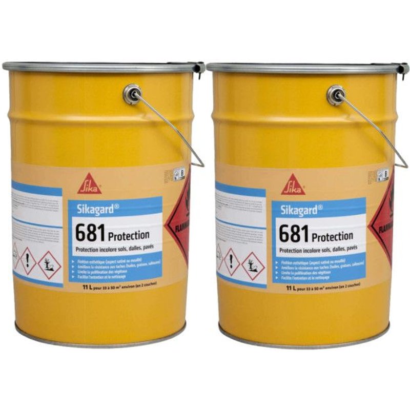 Lot de 2 protections incolores pour sols SIKA Sikagard 681 Protection - 11L