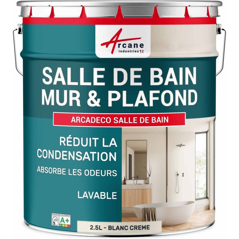 Peinture salle de bain mur plafond condensation Blanc Crème 2.5 L